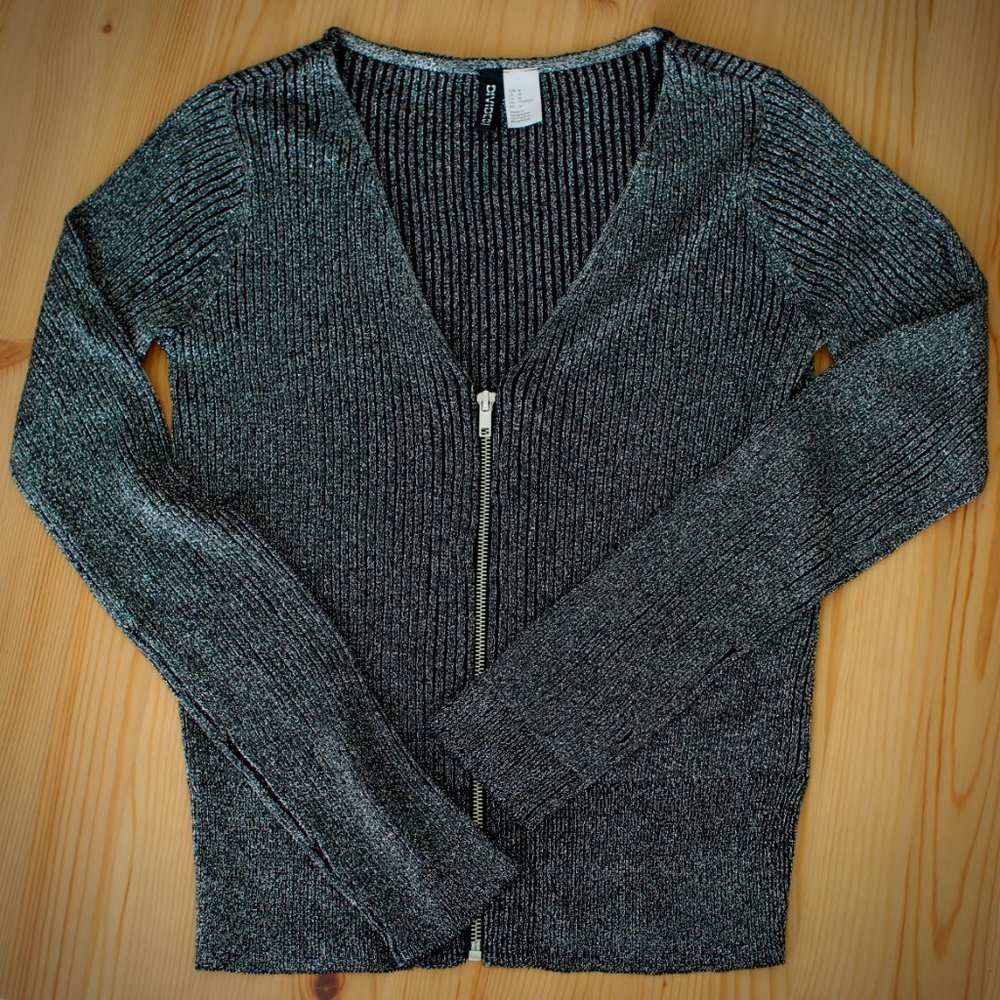 H&M DIVIDED Black & Silver Cardigan